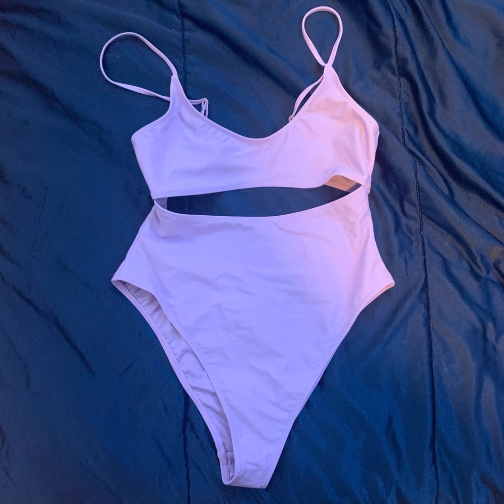 Purple one piece bathing suit